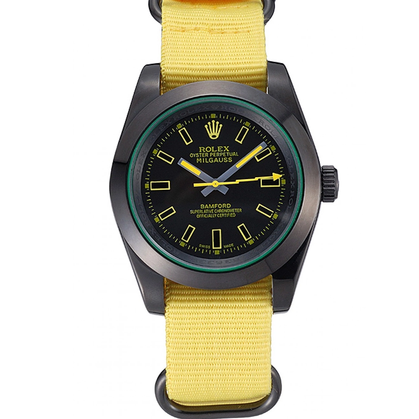 AAA Replica Watches Rolex Yellow Strap 621999 Nylon Milgauss Bamford 0723